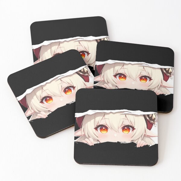 Item preview, Klee Genshin Impact Cute Eyes Peeking Torn Paper Closeup designed and sold by PMartistStudio.