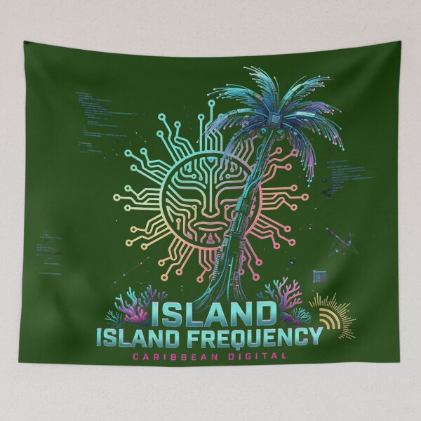 Item preview, Island Frequency — Caribbean Digital Cyberpunk Art designed and sold by digitalbob60.