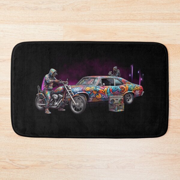 Item preview, Urban Graffiti Muscle Car and Chopper Bike Art designed and sold by rich-moda.
