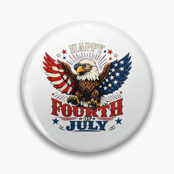 Item preview, Happy Fourth of July – Patriotic Eagle with American Flag Wings Vintage USA Design designed and sold by ONEZEROART.