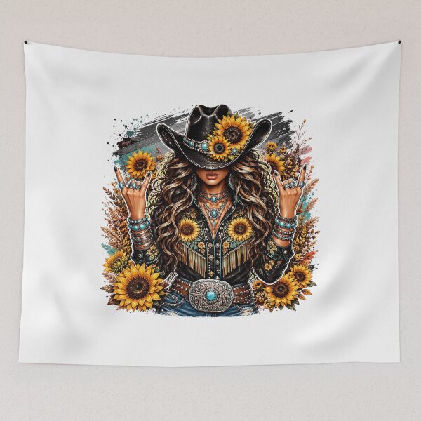 Item preview, Sunflower Cowgirl – Western Boho Boutique designed and sold by SweetTeezPrints.