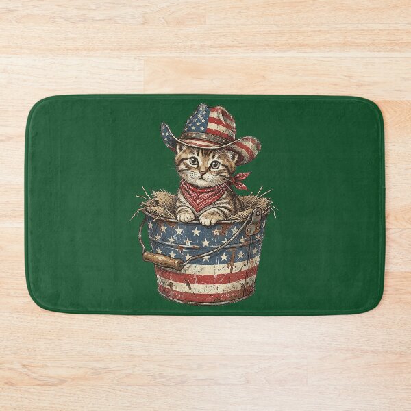 Item preview, Vintage Cowboy Cat American Flag 4th of July designed and sold by MichelLoveHaris.
