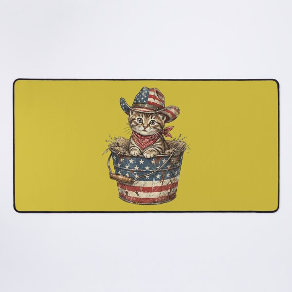 Item preview, Vintage Cowboy Cat American Flag 4th of July designed and sold by MichelLoveHaris.