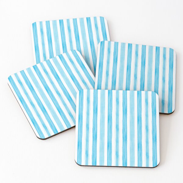 Item preview, Azure Tide: Serene Watercolor Vertical Stripes designed and sold by LiveLearnCreate.