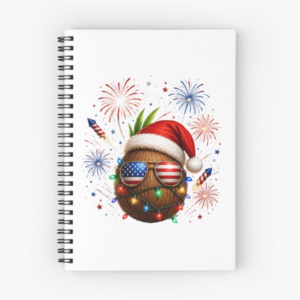 Item preview, Funny coconut wearing a santa hat Light Tree Christmas designed and sold by QuiteOrbit.