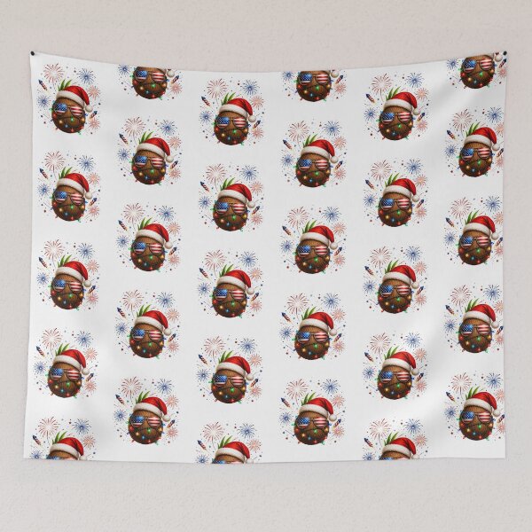Item preview, Funny coconut wearing a santa hat Light Tree Christmas designed and sold by QuiteOrbit.