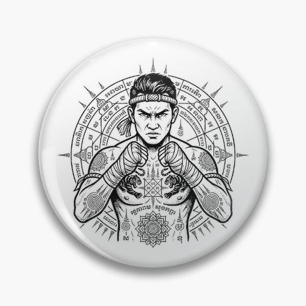 Item preview, Vintage Sak Yant Muay Thai Hero – Tiger Fist Graphic designed and sold by Ponsak.