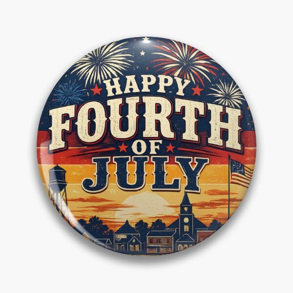 Item preview, Happy Fourth of July – Retro Patriotic Fireworks Small Town America Vintage Design designed and sold by ONEZEROART.