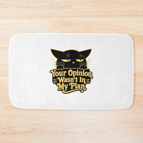 Item preview, Your Opinion Wasn't In My Plan Grumpy Black Cat Vintage Sarcastic Art designed and sold by PrintAura15.
