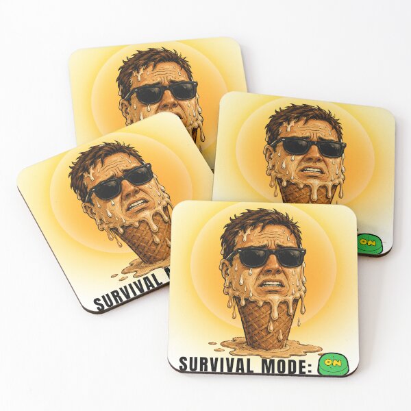 Item preview, European Summer Survival Mode ON Melting Ice Cream Heatwave Funny  designed and sold by AMBAYK.