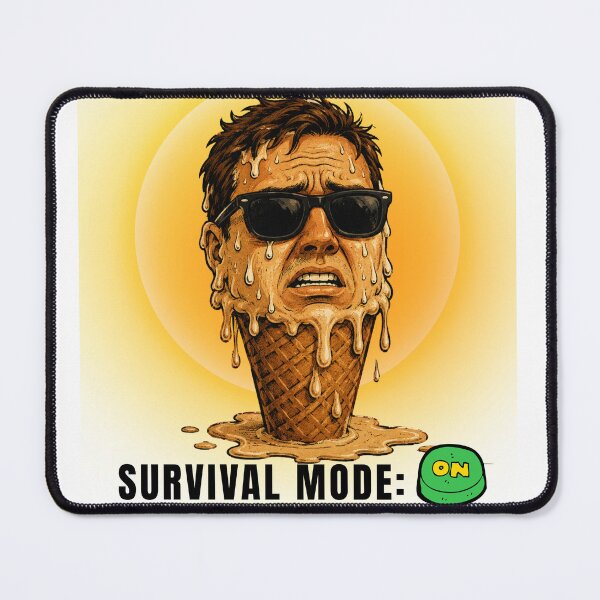 Item preview, European Summer Survival Mode ON Melting Ice Cream Heatwave Funny  designed and sold by AMBAYK.