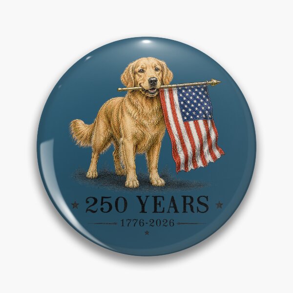 Item preview, Vintage Golden Retriever Patriotic Dog 250 Years 1776 2026 designed and sold by MichelLoveHaris.