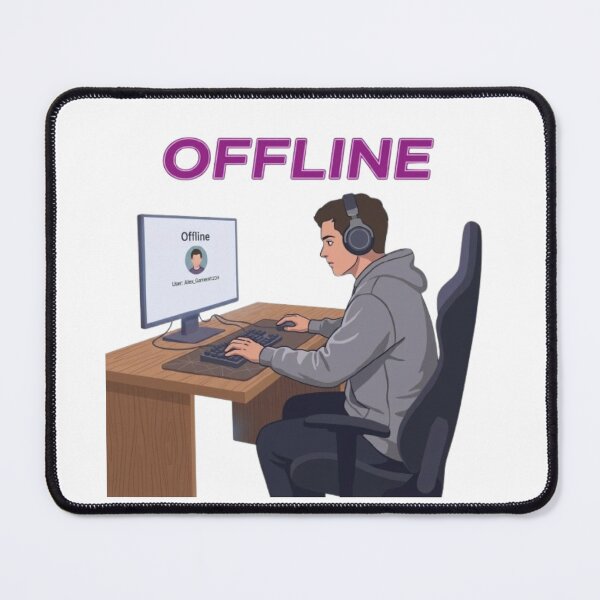 Item preview, Mentally Offline Gamer Desk Setup designed and sold by Northern Glow Art.