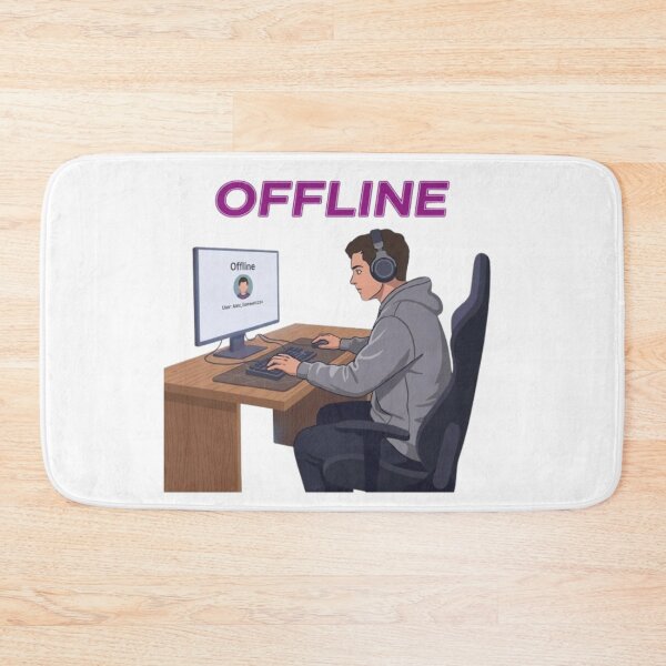 Item preview, Mentally Offline Gamer Desk Setup designed and sold by Northern Glow Art.