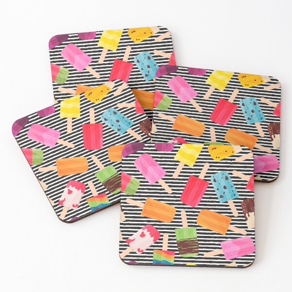 Item preview, Colourful Popsicles with Black Line Background  designed and sold by Explicitly-Random.