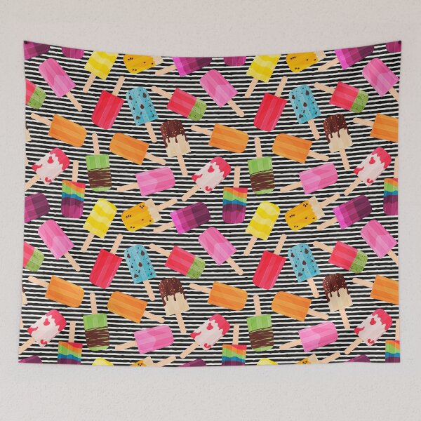 Item preview, Colourful Popsicles with Black Line Background  designed and sold by Explicitly-Random.