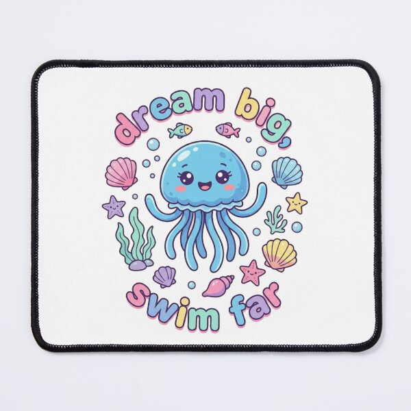 Item preview, Cute Jellyfish Cartoon Design | Kawaii Ocean Animal Sticker | Dream Big Swim Far Art designed and sold by morning sun.