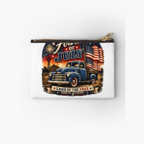 Item preview, Happy Fourth of July – Vintage Patriotic Pickup Truck with American Flag Design designed and sold by ONEZEROART.