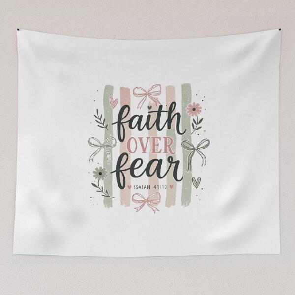 Item preview, Faith Over Fear – Isaiah 41:10 Floral Christian designed and sold by SweetTeezPrints.
