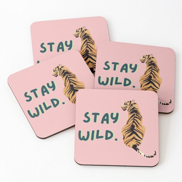 Item preview, Stay Wild Tiger Sticker | Safari Animal Quote | Jungle Aesthetic Vinyl Decal designed and sold by sophiebeckham13.