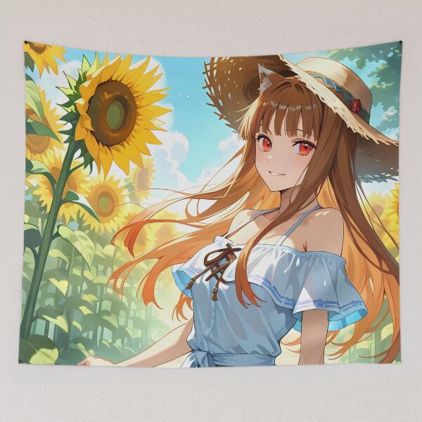 Item preview, Holo spice and wolf Sunflower Path Summer Glow designed and sold by PMartistStudio.