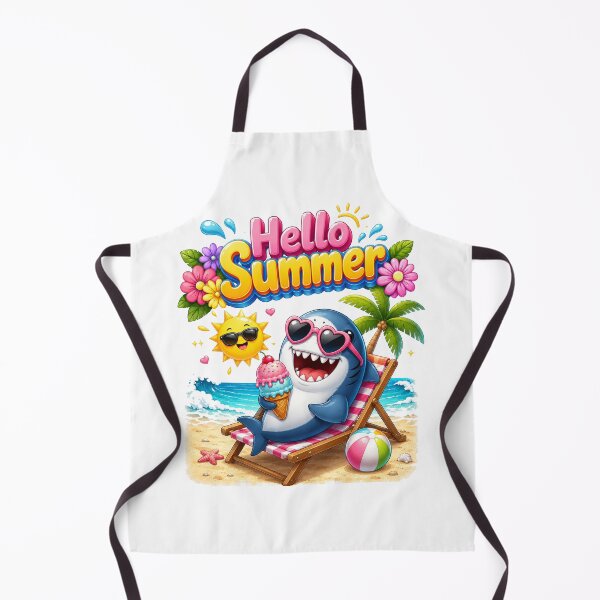 Item preview, summer vacation Cute shark Graphic beach designed and sold by QuiteOrbit.