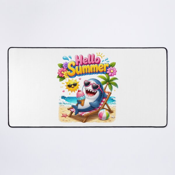Item preview, summer vacation Cute shark Graphic beach designed and sold by QuiteOrbit.