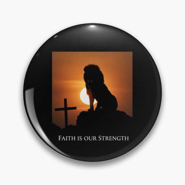 Item preview, Faith Is Our Strength - Sunset Lion & Cross Design designed and sold by Avery Lane Studios.
