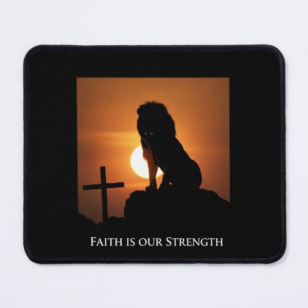 Item preview, Faith Is Our Strength - Sunset Lion & Cross Design designed and sold by Avery Lane Studios.