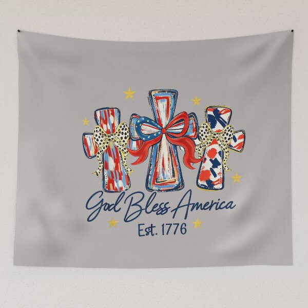Item preview, God Bless America Patriotic Cross Bow Faith Design designed and sold by GreggRoss.