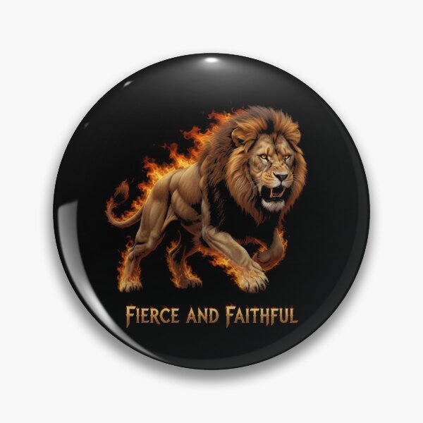 Item preview, Fierce and Faithful Lion - Dynamic Flames Courage designed and sold by Avery Lane Studios.
