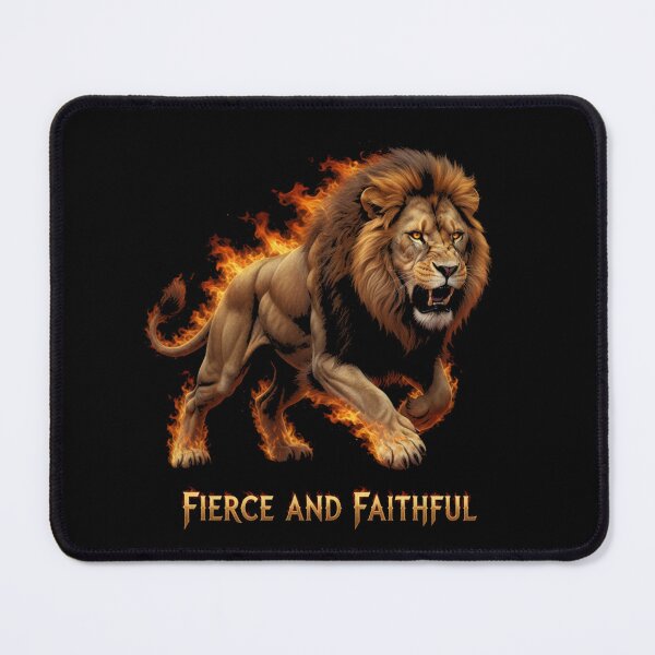 Item preview, Fierce and Faithful Lion - Dynamic Flames Courage designed and sold by Avery Lane Studios.