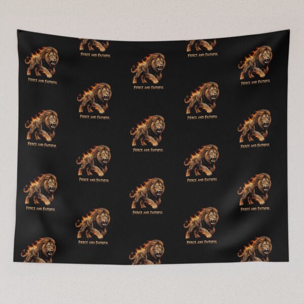 Item preview, Fierce and Faithful Lion - Dynamic Flames Courage designed and sold by Avery Lane Studios.