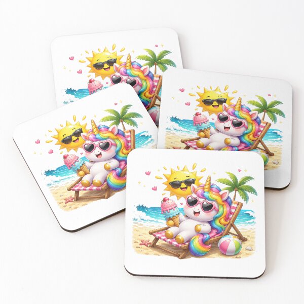 Item preview, summer vacation Cute Unicorn ice cream designed and sold by QuiteOrbit.