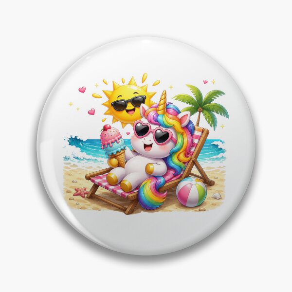 Item preview, summer vacation Cute Unicorn ice cream designed and sold by QuiteOrbit.