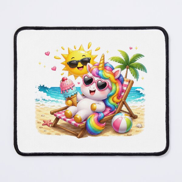Item preview, summer vacation Cute Unicorn ice cream designed and sold by QuiteOrbit.