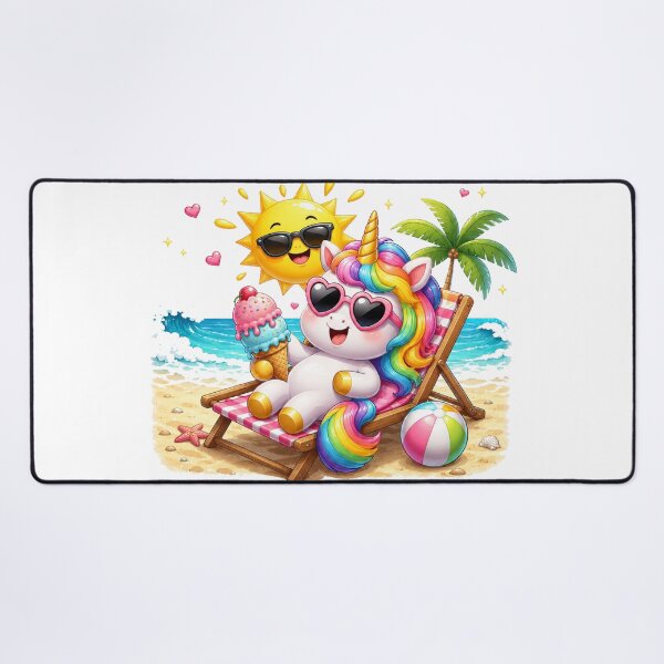 Item preview, summer vacation Cute Unicorn ice cream designed and sold by QuiteOrbit.