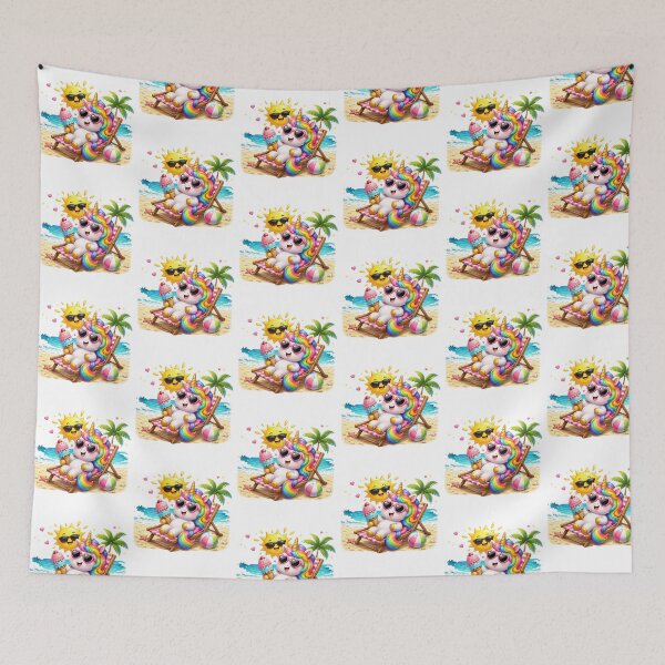 Item preview, summer vacation Cute Unicorn ice cream designed and sold by QuiteOrbit.