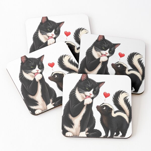 Item preview, Skunk Loves Cat Cartoon Style designed and sold by FyreHorse Designs.