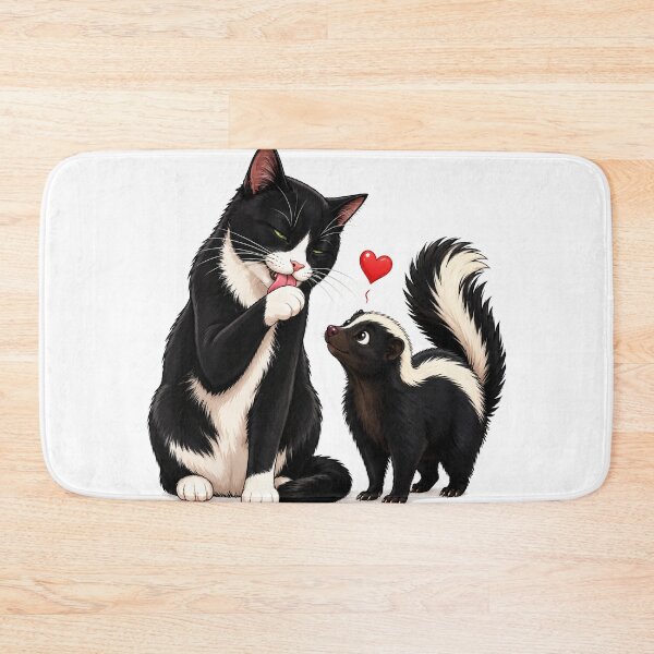 Item preview, Skunk Loves Cat Cartoon Style designed and sold by FyreHorse Designs.