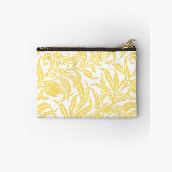 Item preview, Butter Yellow Vintage Floral Botanical Wood Block Flower Pattern designed and sold by kierkegaard.