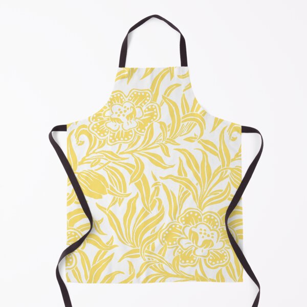 Item preview, Butter Yellow Vintage Floral Botanical Wood Block Flower Pattern designed and sold by kierkegaard.