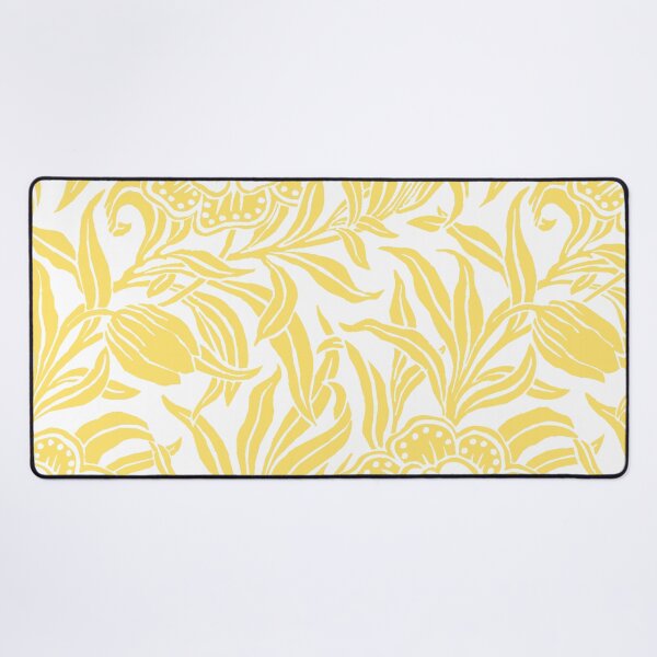 Item preview, Butter Yellow Vintage Floral Botanical Wood Block Flower Pattern designed and sold by kierkegaard.