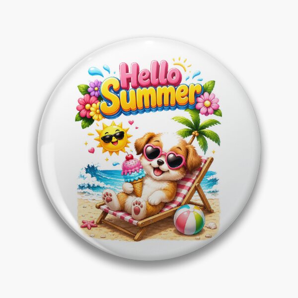 Item preview, Cute dog summer vacation designed and sold by QuiteOrbit.