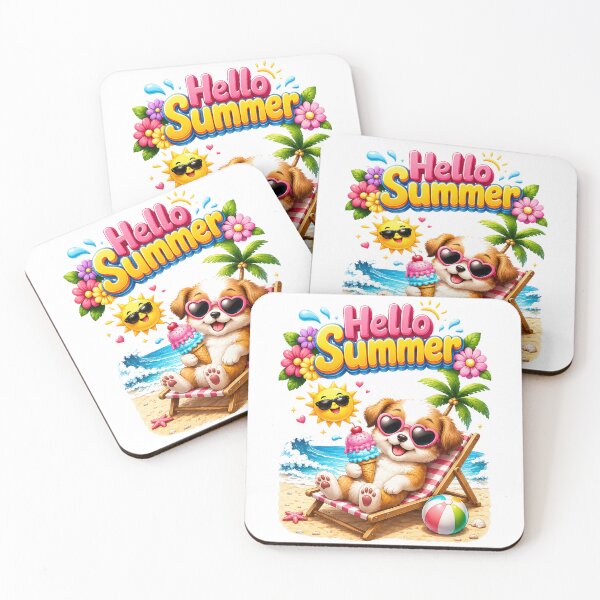 Item preview, Cute dog summer vacation designed and sold by QuiteOrbit.