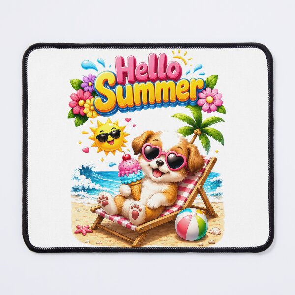 Item preview, Cute dog summer vacation designed and sold by QuiteOrbit.