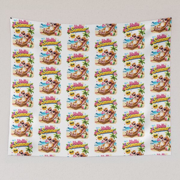 Item preview, Cute dog summer vacation designed and sold by QuiteOrbit.
