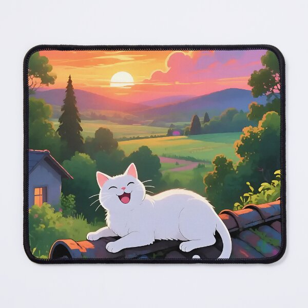 Item preview, Cozy Sunset Cottagecore White Kitten designed and sold by iwzzuel.