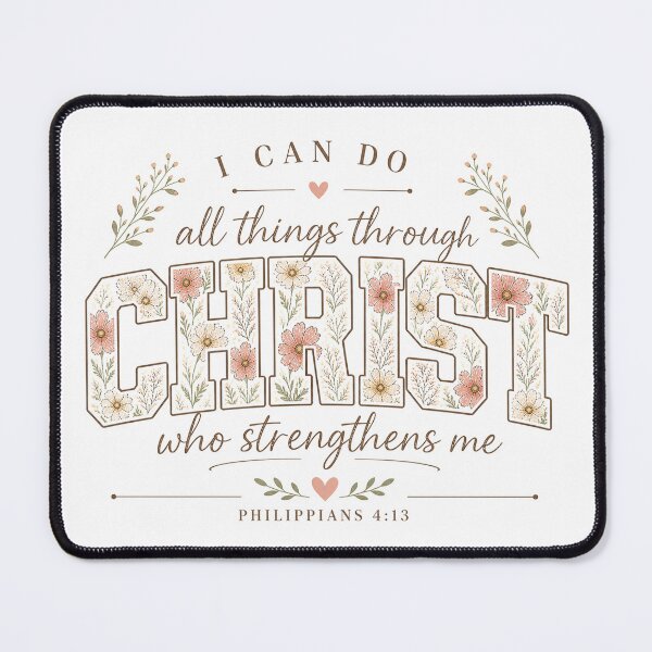 Item preview, I Can Do All Things Through Christ – Philippians 4:13 Floral Christian designed and sold by SweetTeezPrints.