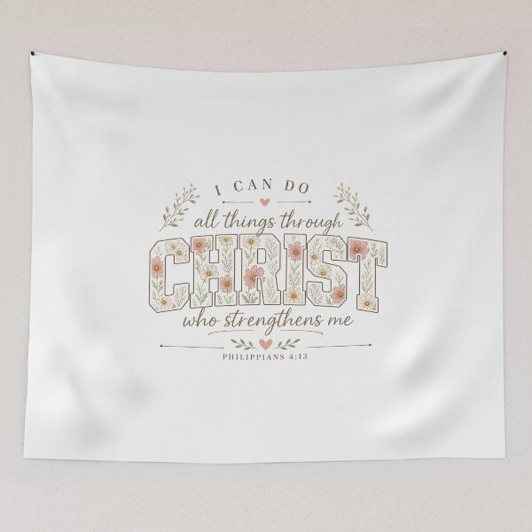 Item preview, I Can Do All Things Through Christ – Philippians 4:13 Floral Christian designed and sold by SweetTeezPrints.